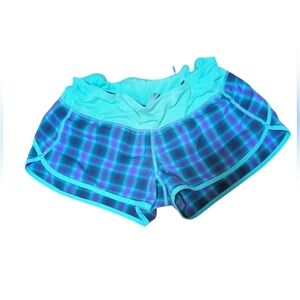 Lululemon Speed Shorts Womens 6 Oasis Ombre Purple Plaid Lined Run Gym HTF